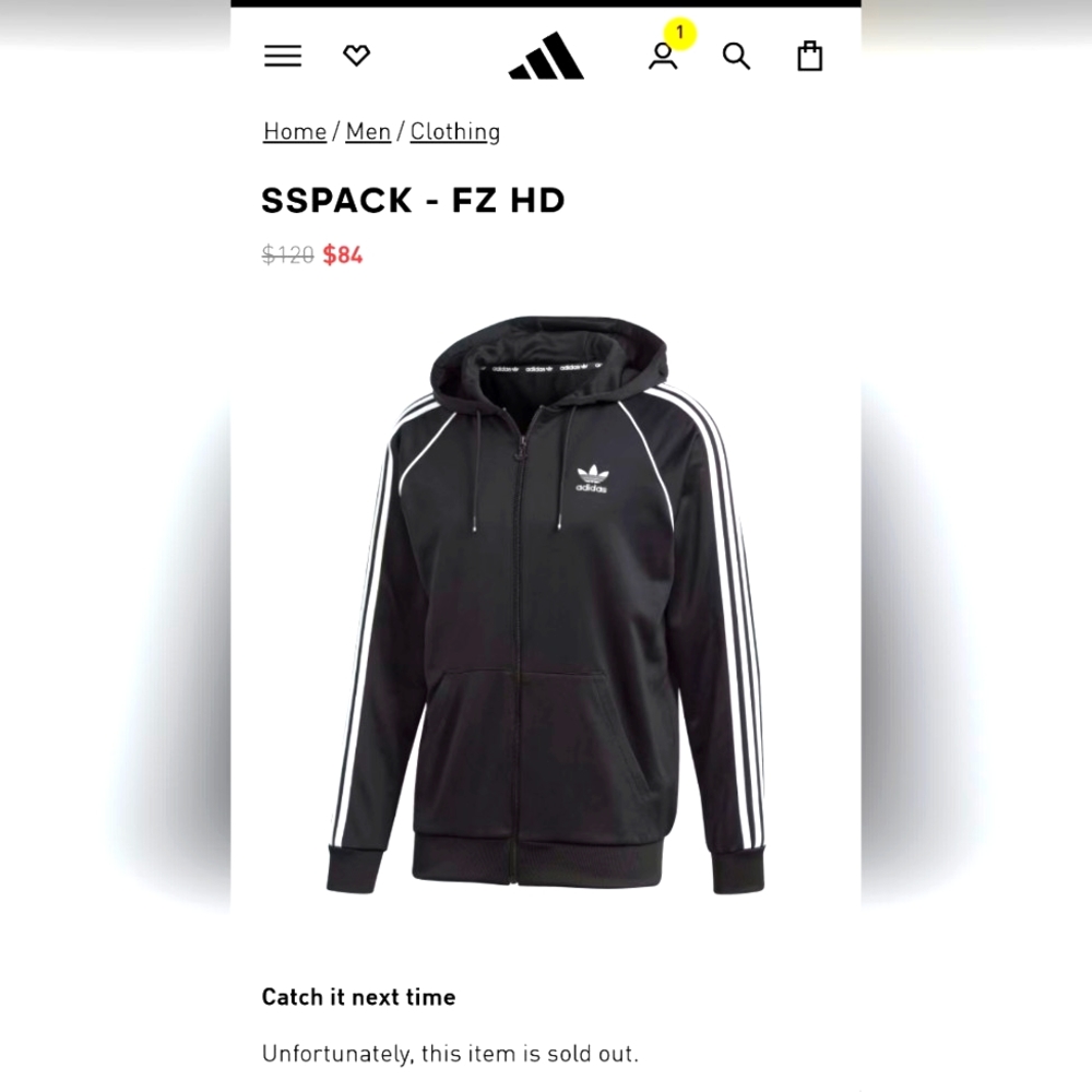 Adidas Originals SSPACK-FZ HD Full Zip Hooded Sweatshirt GN4482 RARE